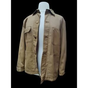 Vintage Wrangler tan jacket blanket lining with corduroy collar size 42